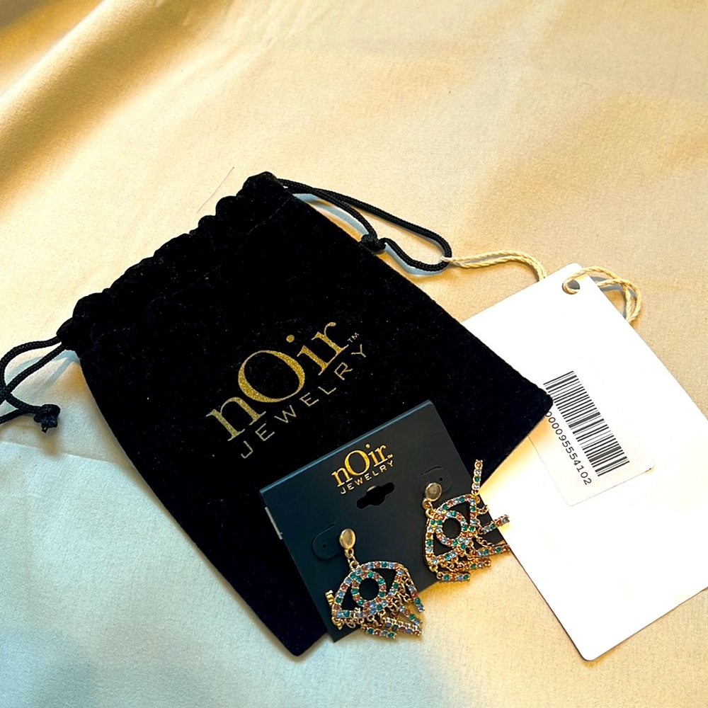 NEW, nOir Jewelry “Evil” Eye Earrings